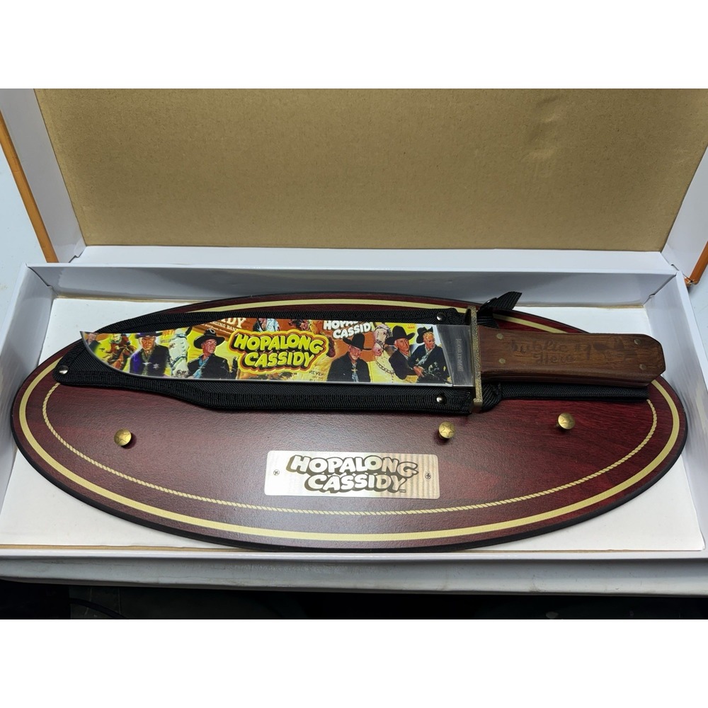 Rough Ryder Hopalong Cassidy Fixed Knife 11.5" Stainless Steel Blade Wood Handle